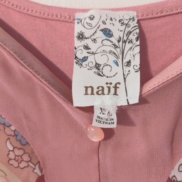 New Naif XL Pink Floral Print Tank Top NWOT - Picture 3 of 4